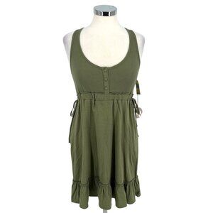Alfani Organic Cotton Sleeveless Ruffle Hem Mini Dress Green Size Medium NWT